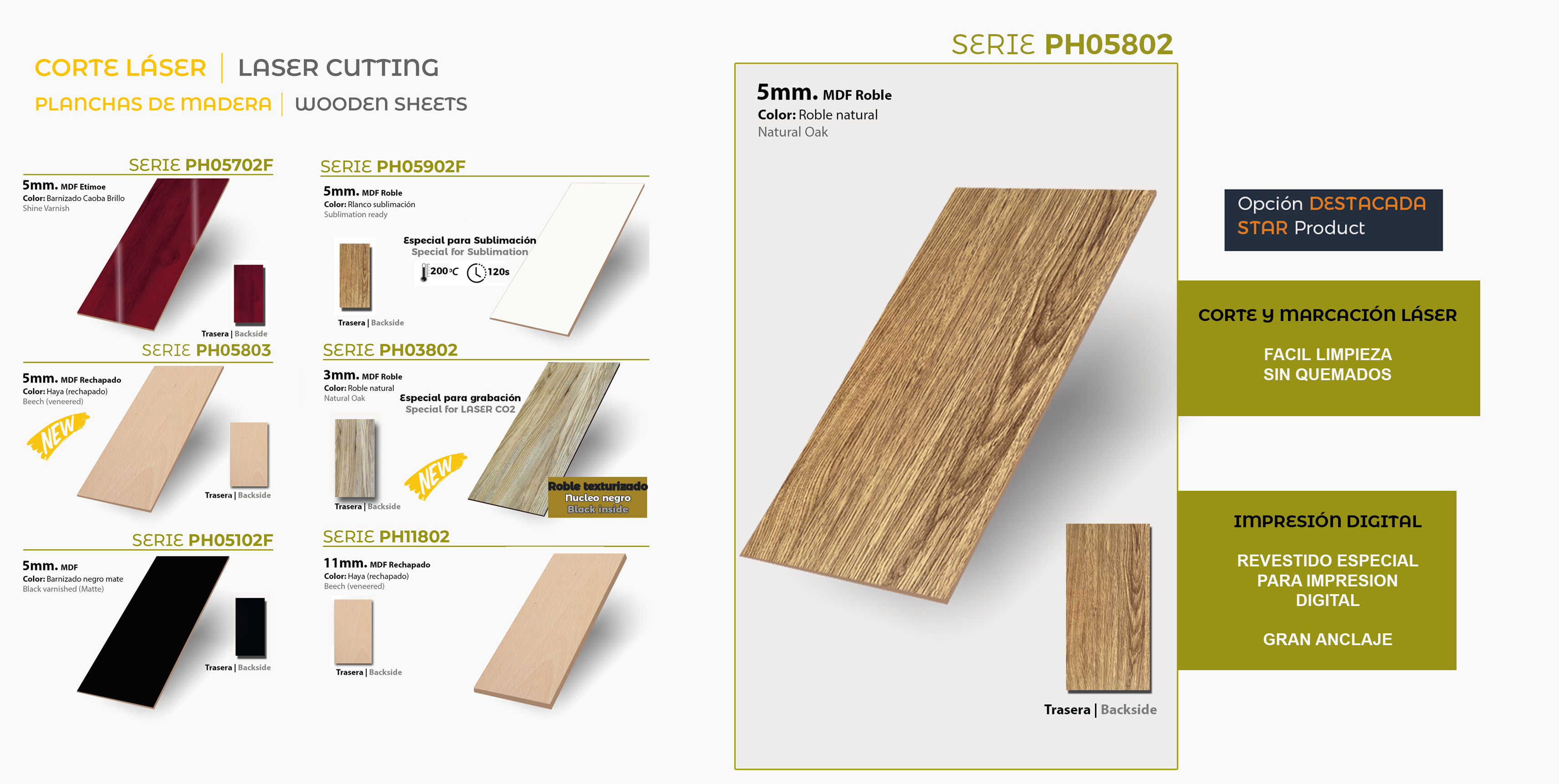 Planchas de madera para corte láser Planchas de madera para corte láser
