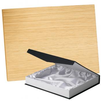 Placa de madera Roble natural (rechapada) Apoyo Metalico varilla, Serie 50840RHB (Frontal)