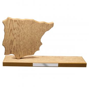 Mapa madera Peninsula Ibérica roble natural con base alargada (Frontal)