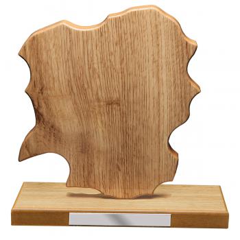 Mapa madera Galicia roble natural con base (Frontal)