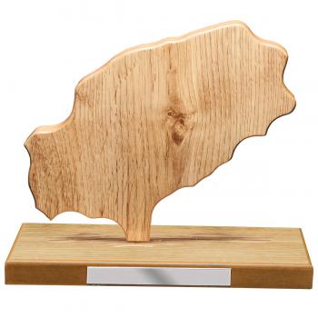 Mapa madera Ibiza roble natural con base (Frontal)