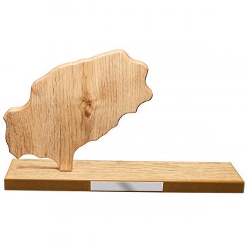 Mapa madera Ibiza roble natural con base alargada (Frontal)