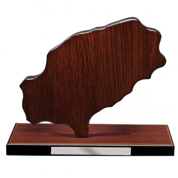 Mapa madera Ibiza wengue con base (Frontal)