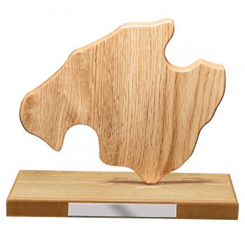 Mapa madera Mallorca roble natural con base (Frontal)