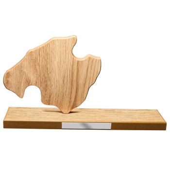 Mapa madera Mallorca roble natural con base alargada (Frontal)