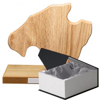 Mapa madera Mallorca roble natural con base (Frontal)