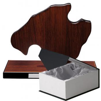 Mapa madera Mallorca wengue con base (Frontal)