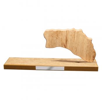 Mapa madera Menorca roble natural con base alargada (Frontal)