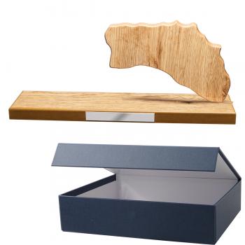 Mapa madera Menorca roble natural con base alargada (Frontal)