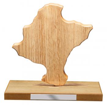 Mapa madera Navarra roble natural con base (Frontal)