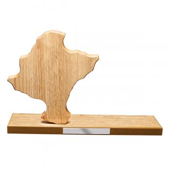 Mapa madera Navarra roble natural con base alargada (Frontal)