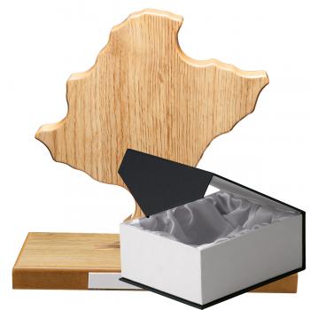 Mapa madera Navarra roble natural con base (Frontal)