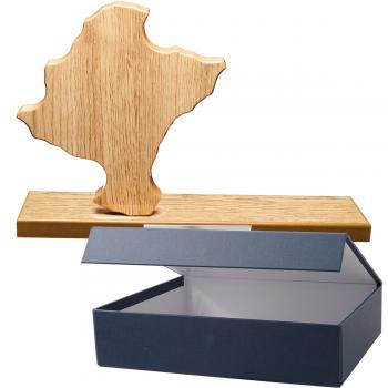 Mapa madera Navarra roble natural con base alargada (Frontal)