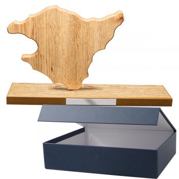 Mapa madera País Vasco roble natural con base alargada (Frontal)