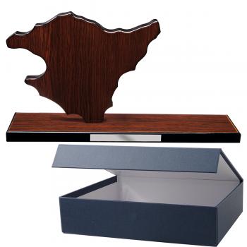 Mapa madera País Vasco wengue con base alargada (Frontal)
