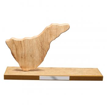 Mapa madera Tenerife roble natural con base alargada (Frontal)