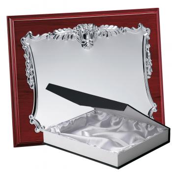 Kit placa de madera etimoe caoba, aluminio y estuche lujo, serie P020B-50210 (Frontal)