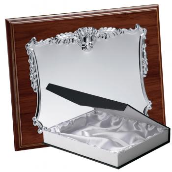 Kit placa de madera etimoe nogal, aluminio y estuche lujo, serie P020B-50470 (Frontal)