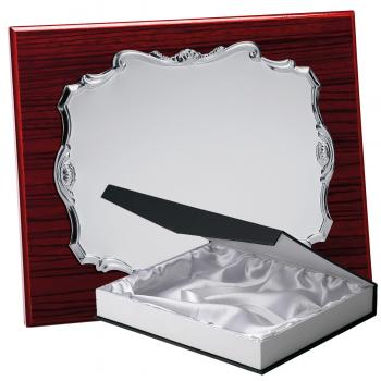 Kit placa de madera zebrano caoba, aluminio y estuche lujo, serie P030B-50350 (Frontal)