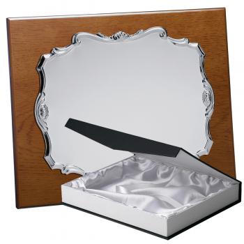 Kit placa de madera color roble avellana mate, aluminio y estuche lujo, serie P030B-50880 (Frontal)