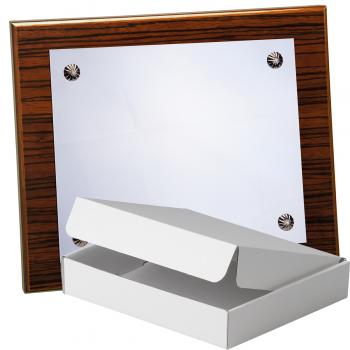 Kit placa de madera color zebrano nogal, aluminio y estuche sencillo, serie P040A-50570 (Frontal)