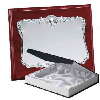Kit placa de madera etimoe caoba, aluminio y estuche lujo, serie P100B-50210 (Frontal)