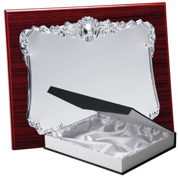Kit placa de madera zebrano caoba, aluminio y estuche lujo, serie P100B-50360 (Frontal)
