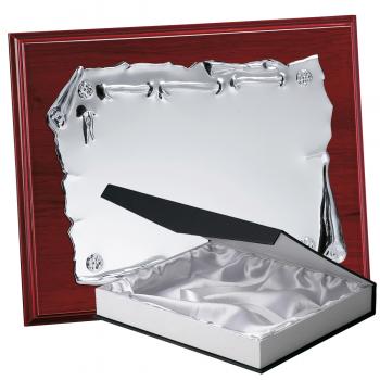 Kit placa de madera color etimoe caoba, aluminio y estuche lujo, serie P110B-50760 (Frontal)