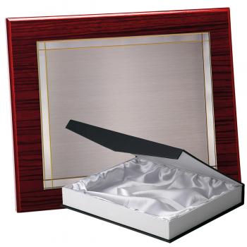 Kit placa de madera zebrano caoba, aluminio y estuche lujo, serie P146B-50360 (Frontal)