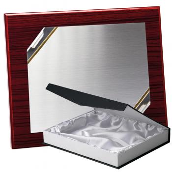 Kit placa de madera zebrano caoba, aluminio y estuche lujo, serie P148B-50360 (Frontal)