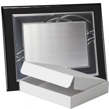 Kit placa de madera color negro mate, aluminio y estuche sencillo, serie P180A-50100 (Frontal)