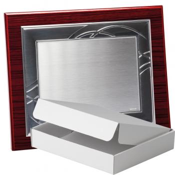 Kit placa de madera color zebrano caoba, aluminio y estuche sencillo, serie P180A-50370 (Frontal)