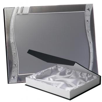 Kit placa de madera color negro mate, aluminio y estuche lujo, serie P230B-50120 (Frontal)