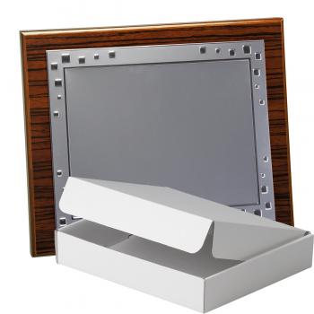 Kit placa de madera color zebrano nogal, aluminio y estuche sencillo, serie P240A-50570 (Frontal)