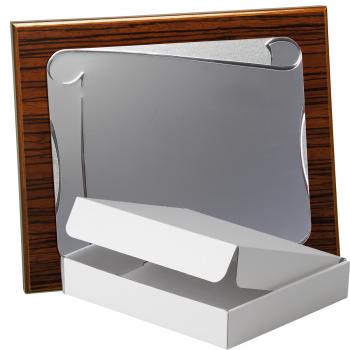Kit placa de madera color zebrano nogal, aluminio y estuche sencillo, serie P250A-50570 (Frontal)