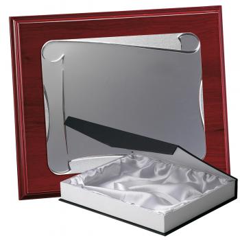 Kit placa de madera etimoe caoba, aluminio y estuche lujo, serie P250B-50210 (Frontal)