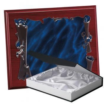 Kit placa de madera etimoe caoba, aluminio y estuche lujo, serie P280B-50210 (Frontal)