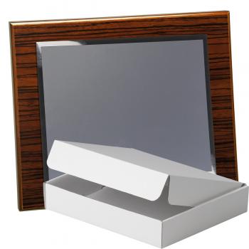 Kit placa de madera color zebrano nogal, aluminio y estuche sencillo, serie P310A-50570 (Frontal)