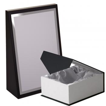 Kit cuña de madera color negro mate, aluminio y estuche lujo, serie P310C-70130 (Frontal)