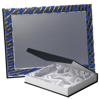 Kit placa de madera color negro mate, aluminio y estuche lujo, serie P330B-50120 (Frontal)