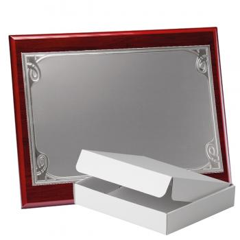 Kit placa de madera color etimoe caoba, aluminio y estuche sencillo, serie P340A-50340 (Frontal)