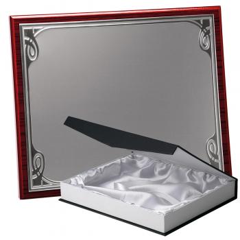 Kit placa de madera zebrano caoba, aluminio y estuche lujo, serie P340B-50350 (Frontal)
