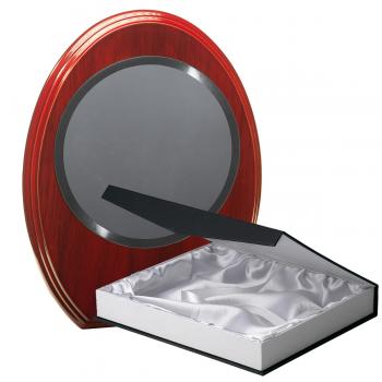 Kit placa de madera color etimoe caoba, aluminio y estuche lujo, serie P350B-50330 (Frontal)