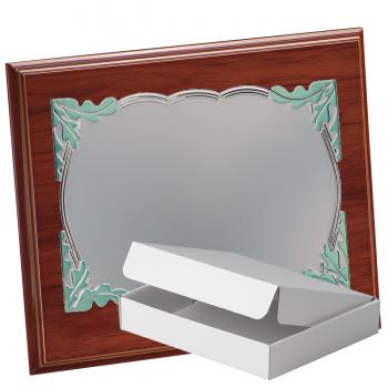 Kit placa de madera etimoe nogal, aluminio y estuche sencillo, serie P390A-50470 (Frontal)