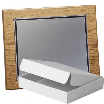 Kit placa de madera color roble natural, aluminio y estuche sencillo, serie P400A-50890 (Frontal)