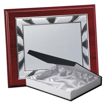 Kit placa de madera etimoe caoba, aluminio y estuche lujo, serie P420B-50210 (Frontal)