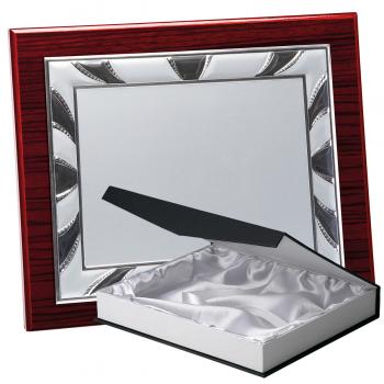 Kit placa de madera zebrano caoba, aluminio y estuche lujo, serie P420B-50350 (Frontal)
