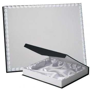 Kit placa de madera color negro mate, aluminio y estuche lujo, serie P440B-50120 (Frontal)