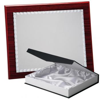 Kit placa de madera zebrano caoba, aluminio y estuche lujo, serie P440B-50350 (Frontal)