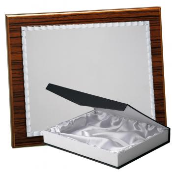 Kit placa de madera color zebrano nogal, aluminio y estuche lujo, serie P440B-50570 (Frontal)